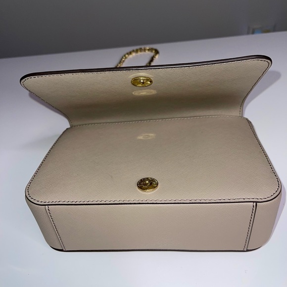 Tory Burch - French Grey Leather - Emerson Adjustable Shoulder Chain Strap Bag - Picture 8 of 15